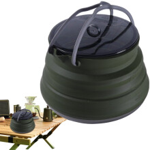 Camping Coffee Pot Foldable Camping Pot 1.5L Large Capacity Open Fire Boiling Water Cookware Kitchen Gadget for Hiking Outdoor Traveling Picnic usual