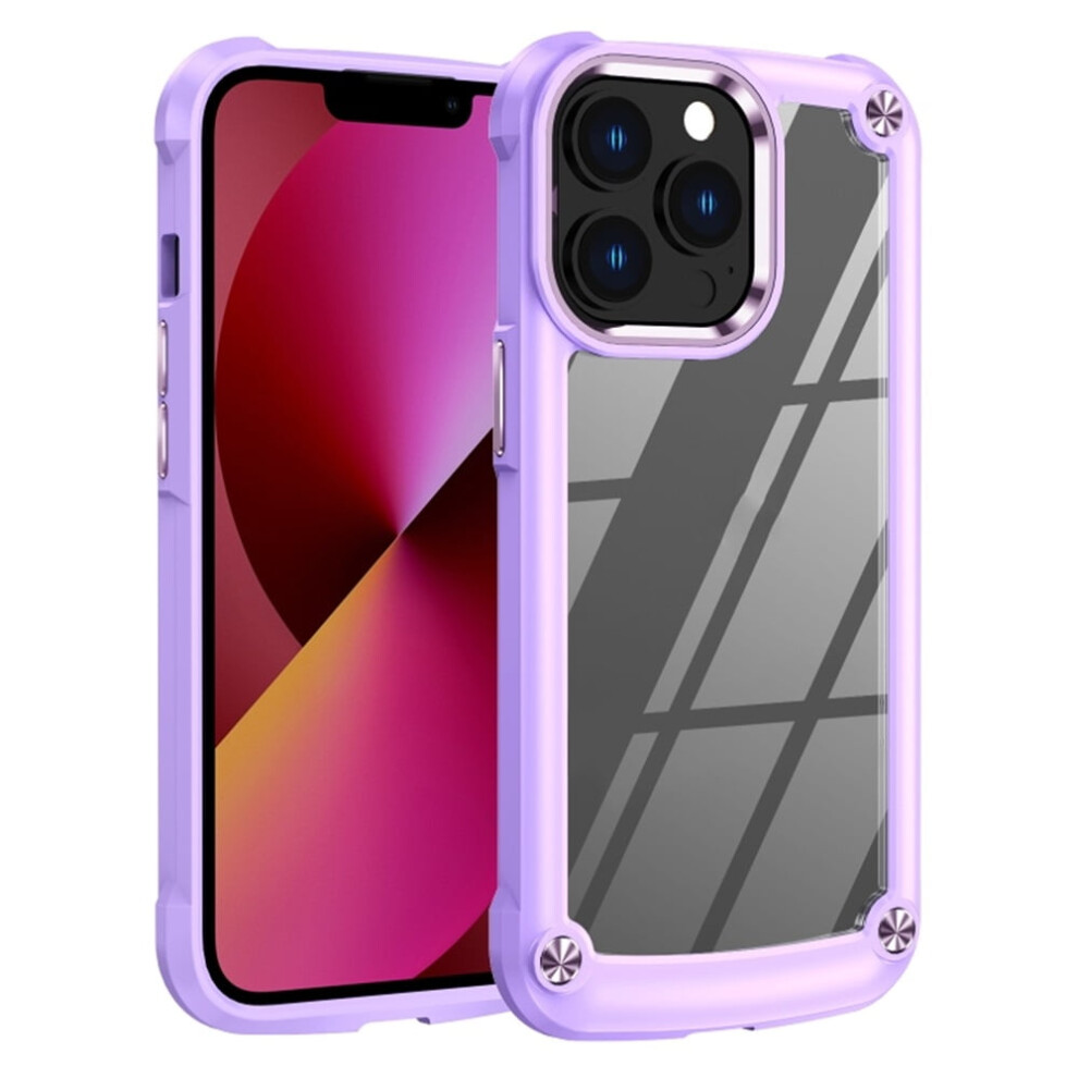 Iphone 13 Pro Max Case Hard Clear With Airbag And Purple 9130661433280