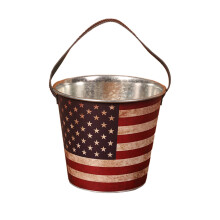 Patriotic Decor New Flag Ice Bucket Beer Bucket Outdoor Picnic Home Bar Shop Champagne Red Wine Ice Storage Bucket Party Supplies