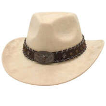 Western Cowboyhatt med justerbar fedora og bred brem