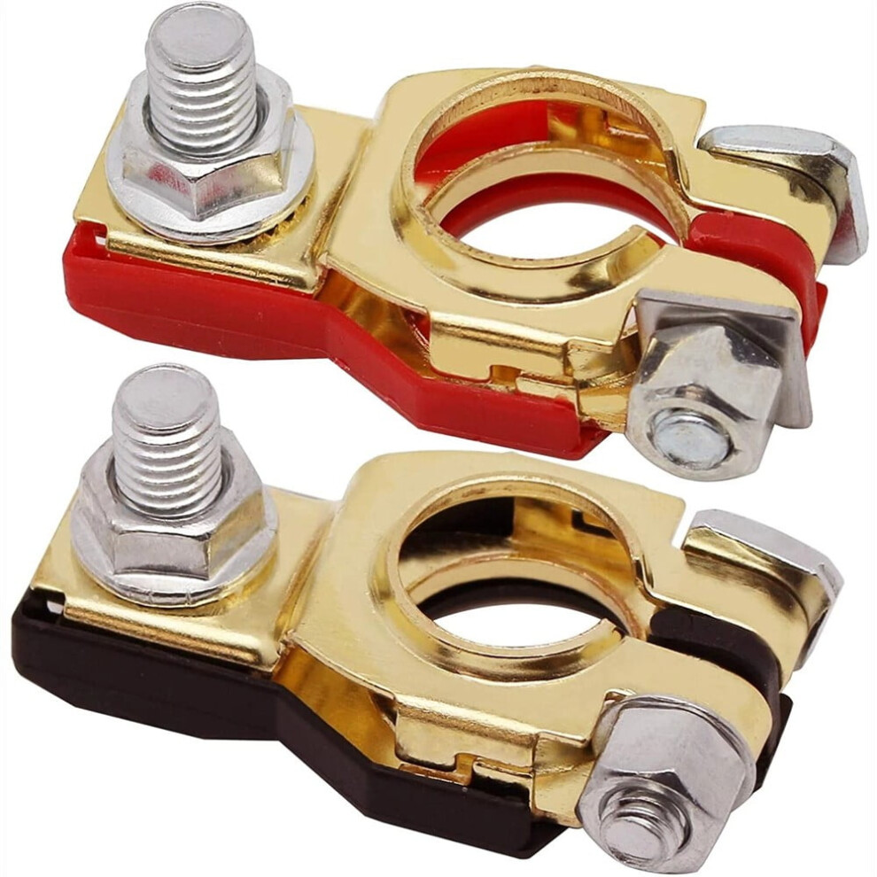 Automotive Battery Terminal Clamp Clip Connector Set For Car Caravan Boat 12V 24V Positive Negative 2Pcs Copper 9152228551633