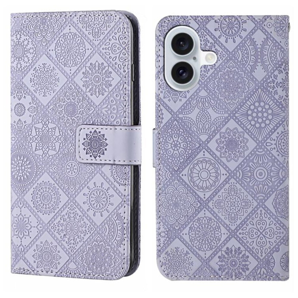 Pu Leather Flip Wallet Case With Magnetic Closure & Card Slots, Compatible With Iphone 17 6.3" Purple 9152228551954