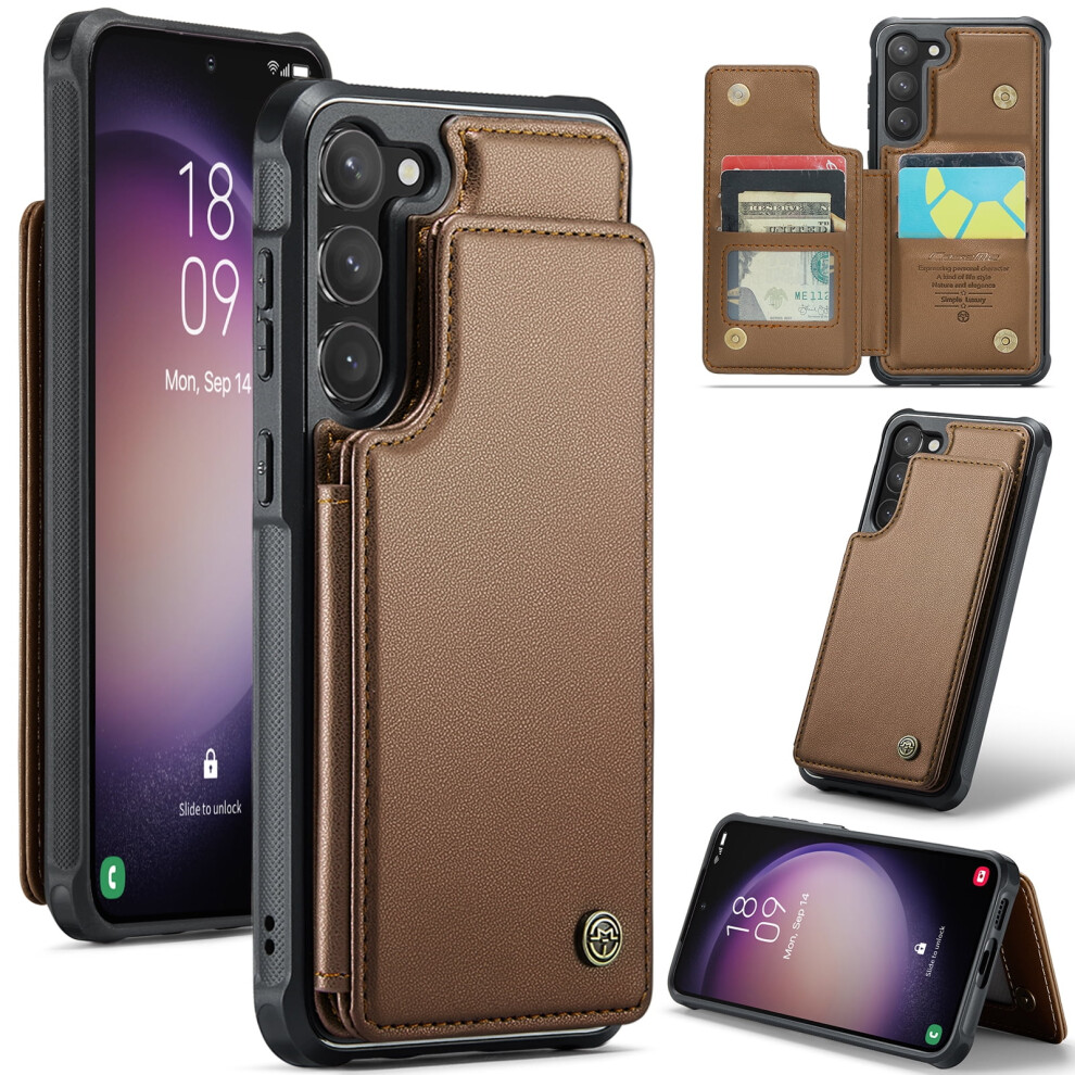 Caseme Leather Wallet Case For Compatible With Samsung Galaxy S23 Fe Â Rfid Blocking, Magnetic Clasp, Kickstand, Shockproof 9152228550032
