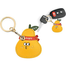 Leather Anti-Lost Keychain Casfor AirTags Tracker Holder, Anti-Drop Scratch Cute Keychain AirTag Holder for Men Women