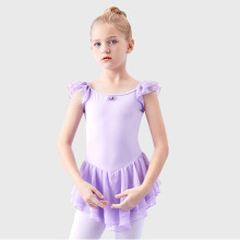 Girls Ballet Leotard with Detachable Skirt & Snap Closure 2-13Y Dancewear Stretch Cotton Spandex Practice Performance Outfit