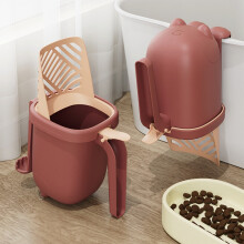 3-in-1 Cat Litter Scoop with Waste Bin & Built-in Bag Holder, Portable Plastic Cleaning System | Multicolor | 24x19x15cm