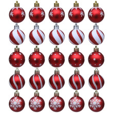 Christmas Ornaments Tree Decorations 25ct Red and White Shatterproof Christmas Ball Ornaments Set