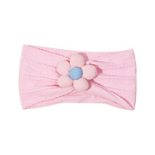 Baby Headband Newborn Infant Toddler Nylon Hairbands Cute Soft Beanie Headwrap Hair Accessories Pink Free Size