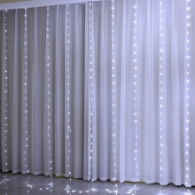 Curtain Lights, LED Window Fairy String Lights USB PVC Wire 8 Modes Waterfall Garden String Lights Waterproof for Bedroom, Party, Wedding