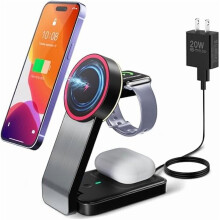 Stáisiún Muirir Gan Sreang le haghaidh iPhone Apple Watch AirPods