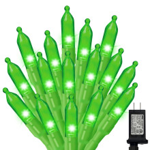 Green Mini LED Lights, 32.5FT 100LED, 16 Modes, Waterproof, Indoor/Outdoor, Compatible with Christmas, St. Patrick's Day & Party Decor
