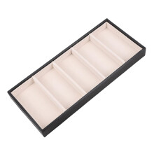 Sunglasses Holder Organizer Stackable Multifunctional PU Leather 5 Slot Eyeglass Black