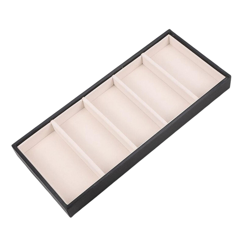 Black Sunglasses Holder Organizer Stackable Multifunctional Pu Leather 5 Slot Eyeglass
