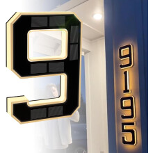 9" Solar LED House Numbers & Letters, IP65 Waterproof, 8–12h Night Light, Easy DIY Install, Compatible with Outdoor Use