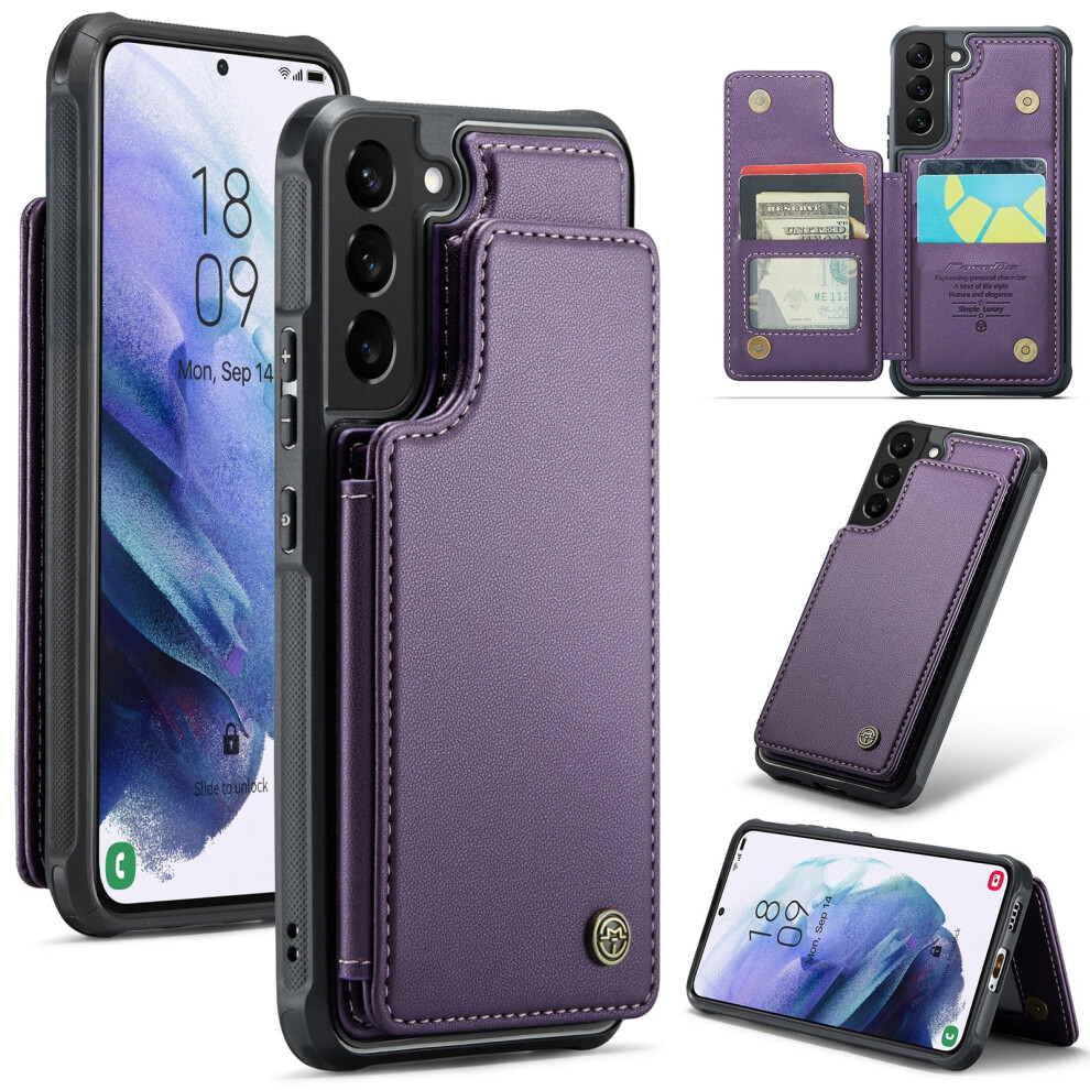 Caseme Leather Wallet Case For Compatible With Samsung Galaxy S21 – Rfid Blocking, Kickstand, Magnetic Clasp, Shockproof 9152228552104