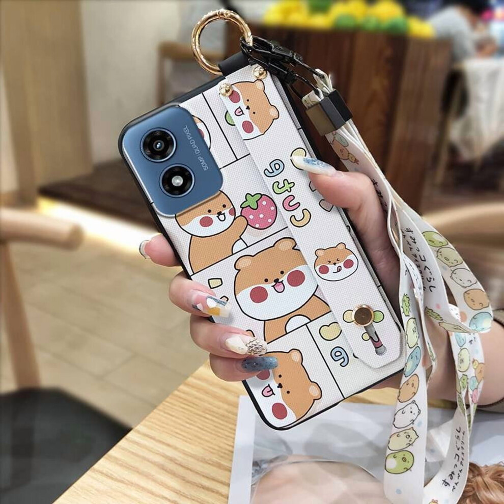 Moto G Play 2024/4G/5G Phone Case Â Cute Lanyard, Kickstand, Ring, Wristband, Cartoon Silicone Anti-Knock Protective Case 9130661949583