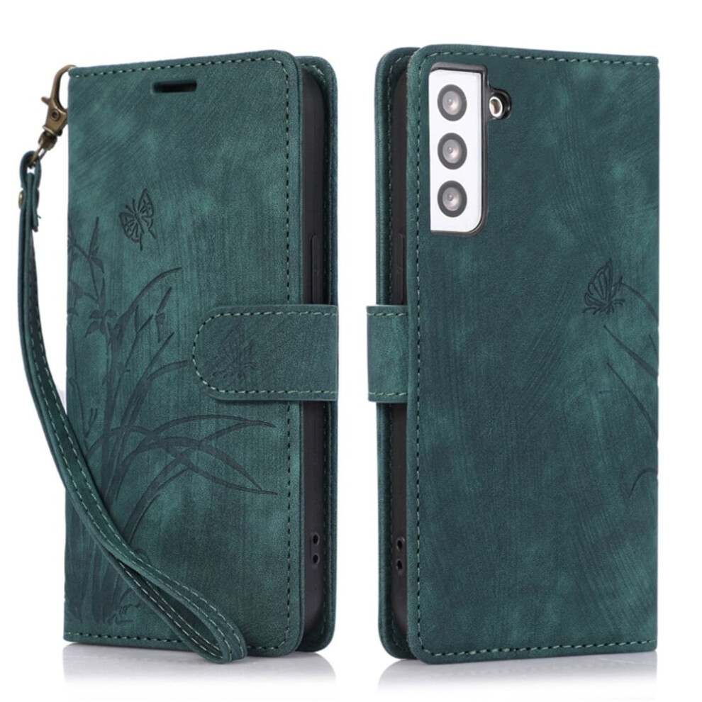 Leather Flip Wallet Case For Samsung Galaxy S21 Fe 5G Green 9130661432085