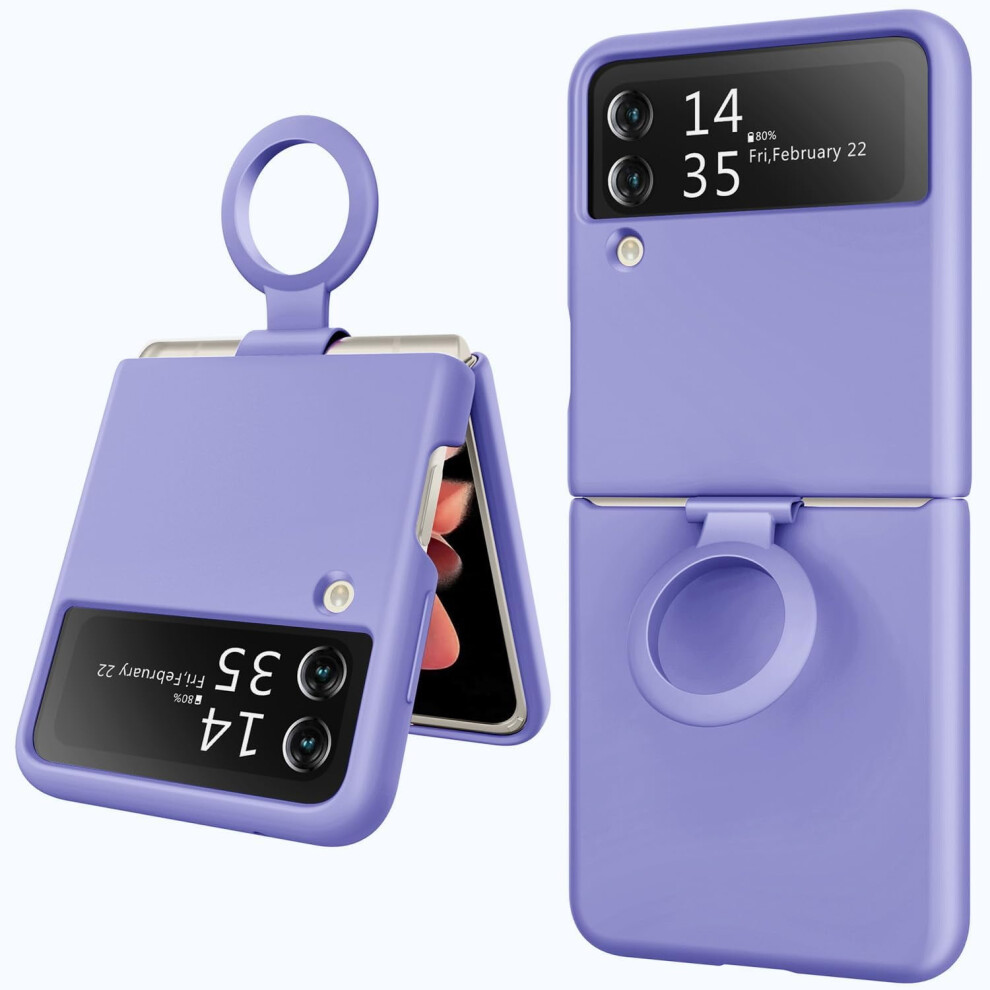 Liquid Silicone Case For Galaxy Z Flip 3 Â Slim, Shockproof, Soft & Protective Â Light Purple 9130661951135