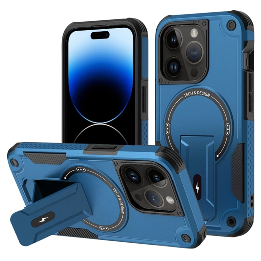 Iphone 14 Pro Max 6.7" Case Â Magsafe Compatible, Military-Grade Shockproof Tpu With Invisible Stand, Blue 9170372159666