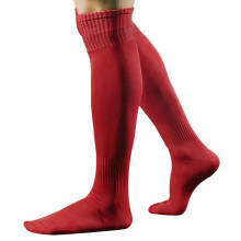 Men's Red Thigh-High Compression Socks, One Size – Compatible with Football, Soccer, Baseball