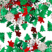 Christmas Glitter & Sequins Set, Ornament Filler, Confetti for Crafts, Shiny Metallic Foil, Table Decoration, Party Supplies – Compatible with