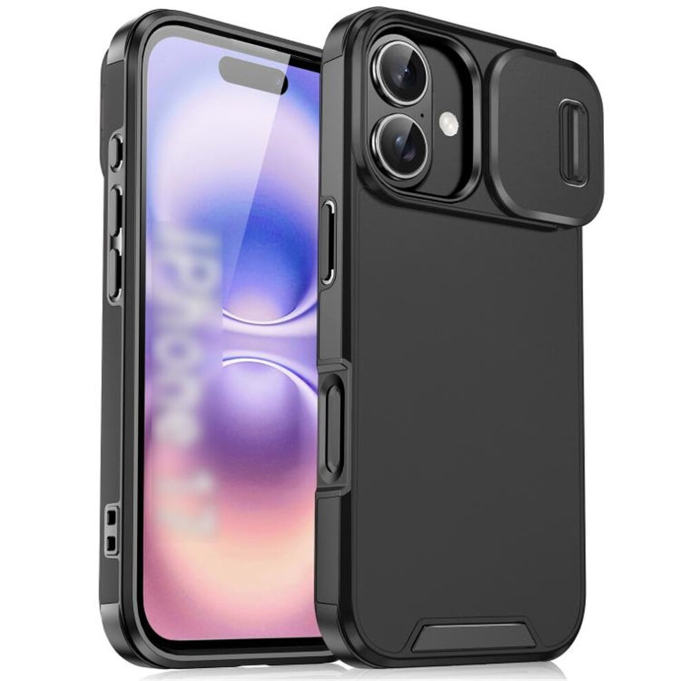 Heavy Duty Shockproof Case For Iphone 17 6.3", Compatible With Magsafe, Built-In Slide Camera Cover, Black 9130661947022