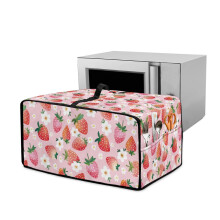 Stofhoes voor broodroosteroven met aardbeibloemmotief (roze) 22,5 x 18,5 x 13 cm
