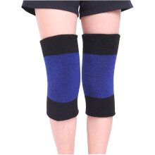 Men's and Women's Protective Gear Leg Warmers Winter Warm Wool Cycling Skiing Running Knee Pads Thickened Knee Pads Knee Warmers 1 Pair- Blue&black