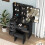Black Vanity Table with LED Lights Mirror Dresser 4