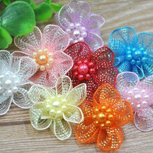 Appliqués Bláthanna Ribín Organza Mini 10 phíosa