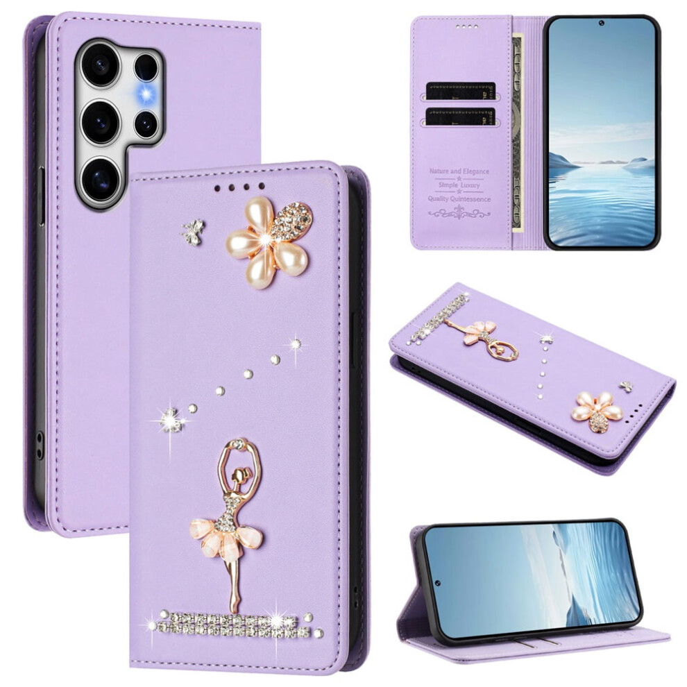 Rfid Blocking Ballet Girl Flip Wallet For Samsung Galaxy 9165521176564