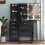Black Vanity Table with LED Lights Mirror Dresser 1