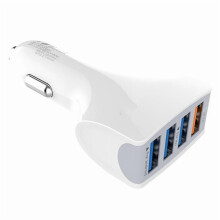 Kfz-USB-Ladegerät, 4-Port-Schnellladeadapter mit Kabel