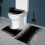 Set di tappeti da bagno argento, nero e glitter, 3 pezzi 1
