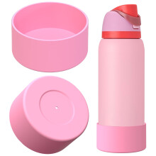 Lot de 2 protections pour bouteille d'eau compatibles avec Owala FreeSip 40 oz, en silicone antidérapant (rose clair)