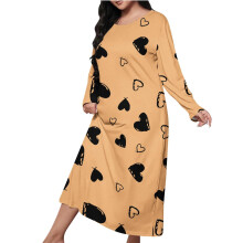 asdoklhq Women's Robes Women's Casual Long Gown Pajamas Home Wear Pajamas Beige 4X