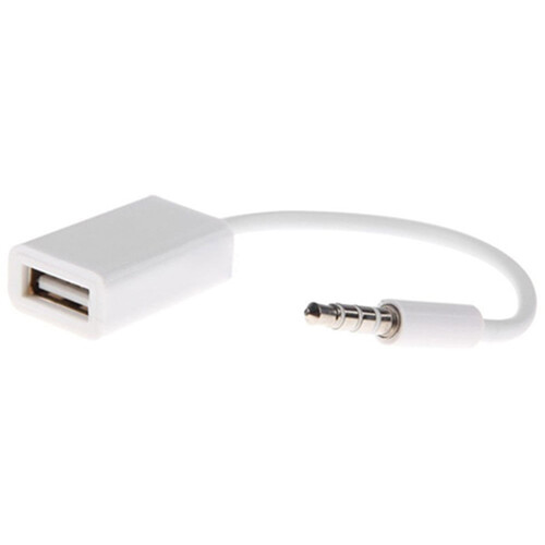 Auto MP3AUX naar USB 2.0 converterkabel wit