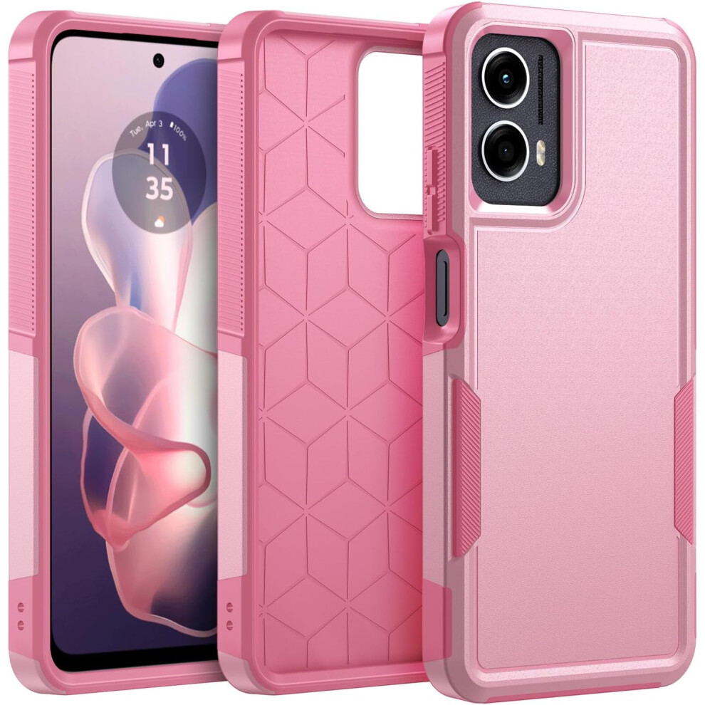 Shockproof Rugged Phone Case For Moto G Power 5G 2024 Â Military-Grade Drop Protection, Pink 9165521663521