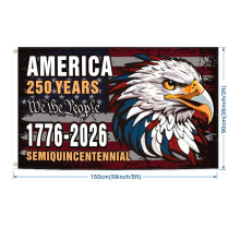250-årsjubileumsflagg fra USA, 3x5 fot dobbeltsidig, 3-lags patriotisk flagg for innendørs/utendørs – kompatibel med 4. juli-dekor