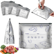 Bolsas reutilizables de papel de aluminio con cierre hermético: bolsas herméticas, aptas para congelación y con base plana para almacenar