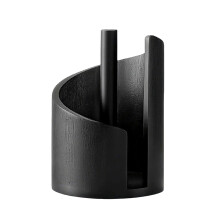 Küchenrollenhalter mit rundem Holzsockel und Eisenfuß, einhändig bedienbar, für Küche und Bad