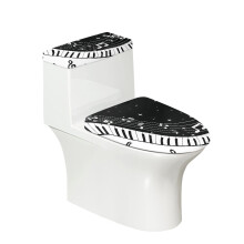 Toilettendeckelbezug mit Klaviermusikmuster, 2-teilig, 17 x 21 Zoll