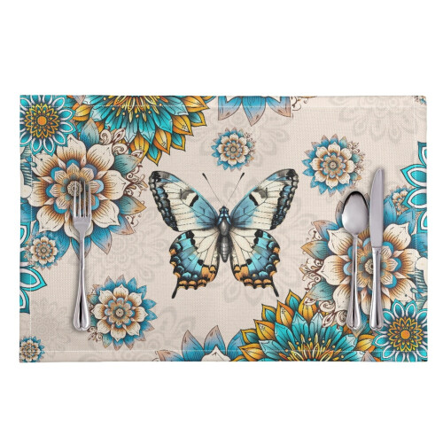 Ensemble de 8 sets de table Boho Mandala 11,8" x 17,7"