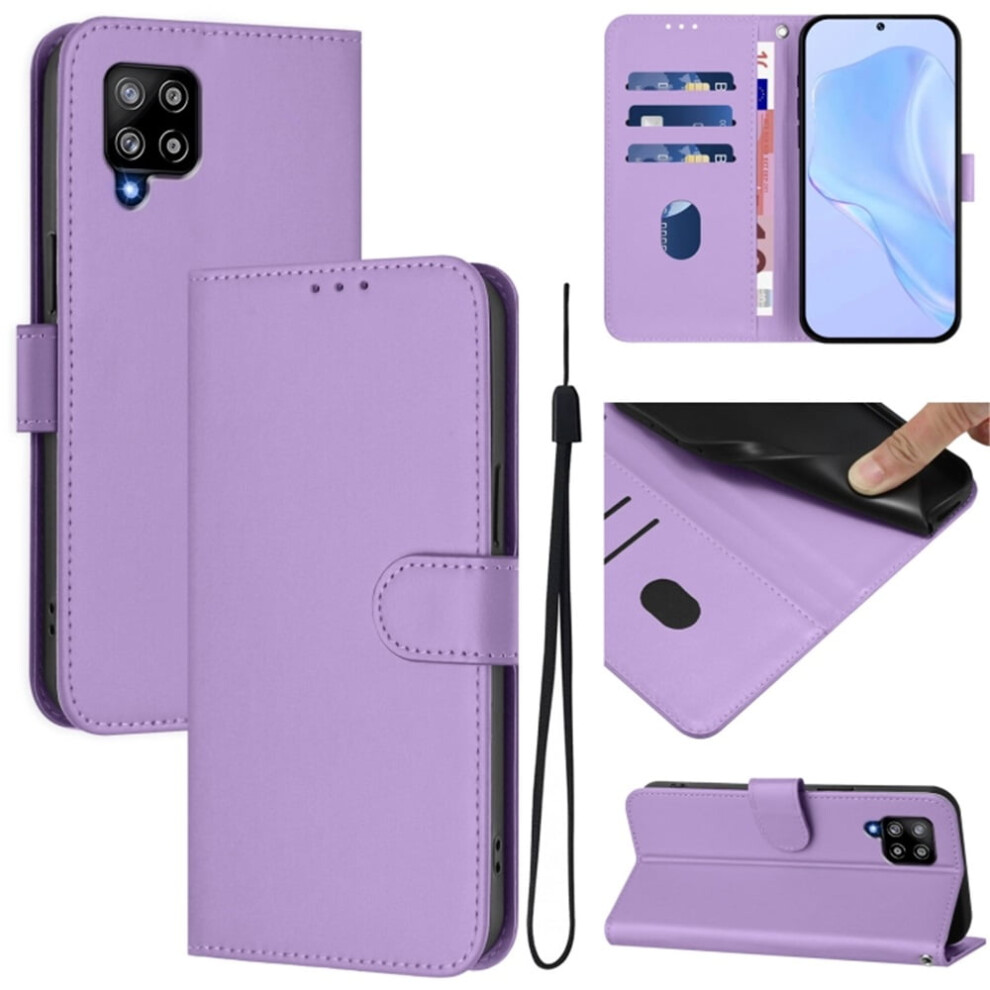 Wallet Case Compatible With Samsung Galaxy A42 5G Â Pu Leather Magnetic Flip Folio, 3 Card Slots + Wrist Strap, Purple 9165521660964
