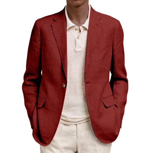 Ανδρικό μπορντό ελαφρύ σακάκι με πέτο XXL