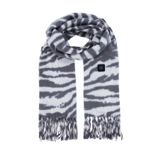 Cachecol elétrico inteligente com estampa de zebra, várias configurações de temperatura e estampa de zebra.