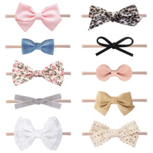 10 Diademas con lazo para bebé, diademas de nailon supersuaves para bebés, niñas, bebés prematuros y recién nacidos.