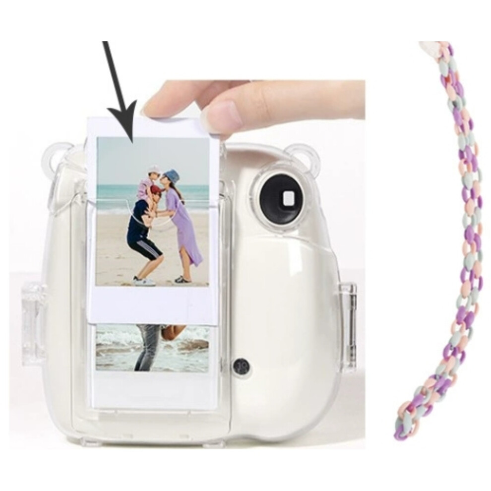 Easy To Install Camera Case For Fujifilm Instax Mini7plus, Precise Mold Opening Clear Camera Case With Photo Pocket, Adjustable And Detachable 9071309120714