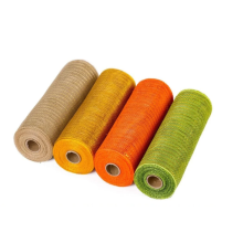Decorațiuni pentru petreceri și articole esențiale pentru decorarea casei, rolă de plasă decorativă cu textură rustică de pânză de sac