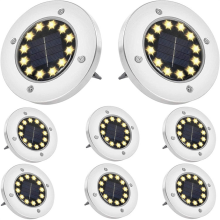 Lampes de jardin solaires d'extérieur robustes et étanches, à encastrer dans le sol.
